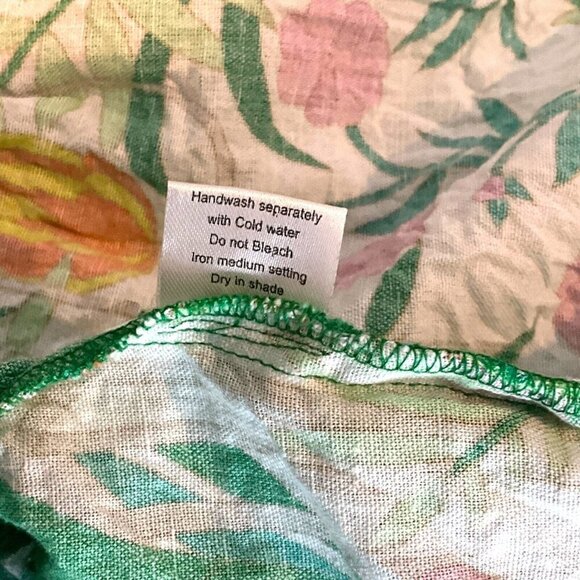 La Plage Alison Short Sleeve Dress Size XS Green Banana Jungle 100% Cotton - Picture 12 of 12